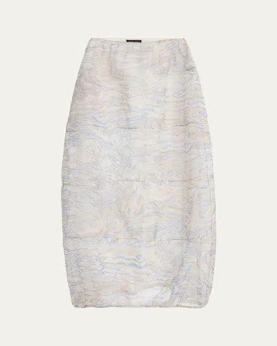 Giorgio Armani Abstract Semi-sheer Maxi Skirt In Solid Lightpastel G