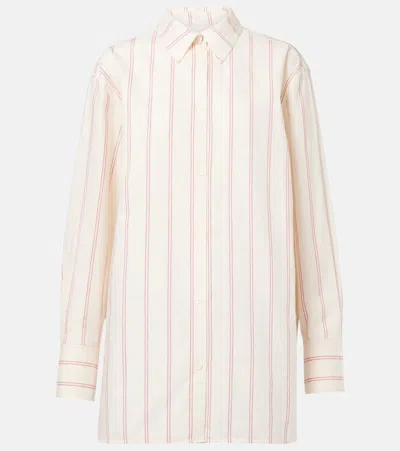Totême Toteme Striped Cotton Shirt In Beige