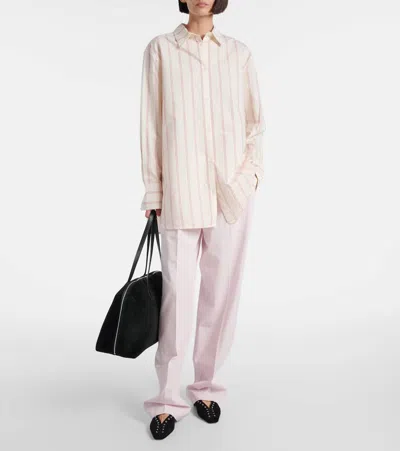 Totême Toteme Striped Cotton Shirt In Beige