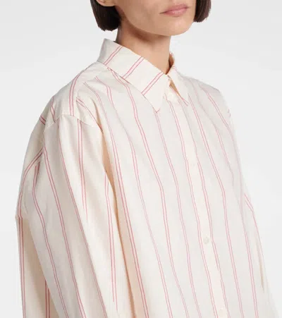 Totême Toteme Striped Cotton Shirt In Beige