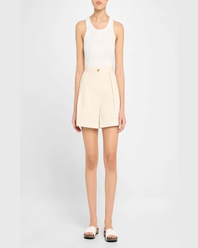 Miu Miu Wood Sole Flat Sandals With Studded Side In White