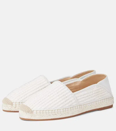 Manolo Blahnik Espadra Raffia Espadrilles In White