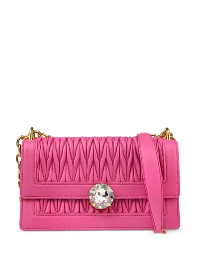 Pre-owned Miu Miu 2010s Matelasse Shoulder Bag In 粉色