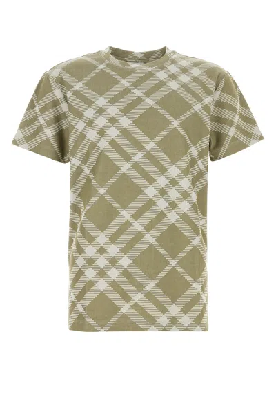 Burberry Check Stretch Cotton Blend T-shirt