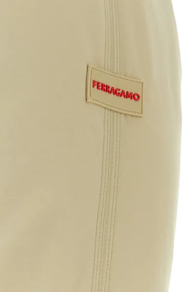 Ferragamo Beige Polyester Blend Padded Jacket