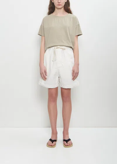 Album Di Famiglia Cotton Canvas Shorts In Milk