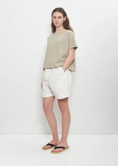 Album Di Famiglia Cotton Canvas Shorts In Milk