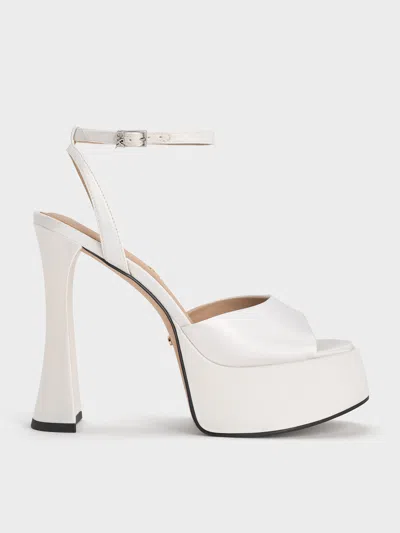 Charles & Keith - Michelle Recycled Polyester Platform Sandals In White