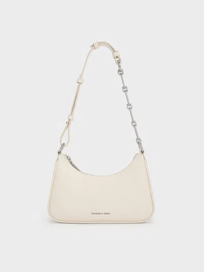 Charles & Keith - Lane Chain-link Shoulder Bag In Cream