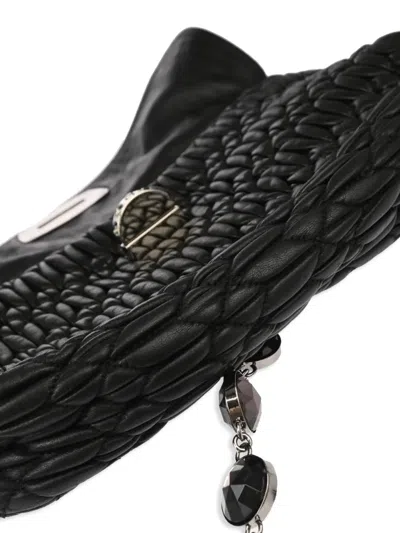 Pre-owned Miu Miu 2010s Matelasse Shoulder Bag In Black