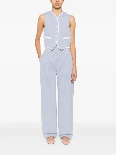 Bode Club Stripe Waistcoat In White