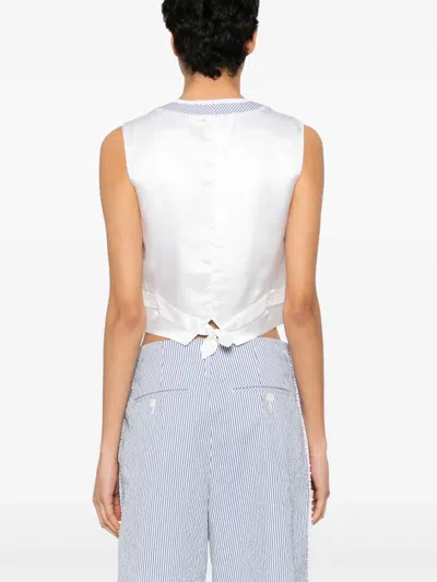 Bode Club Stripe Waistcoat In White