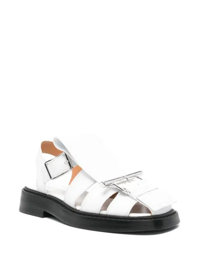 Alexander Mcqueen Sandalen Aus Leder In Weiss