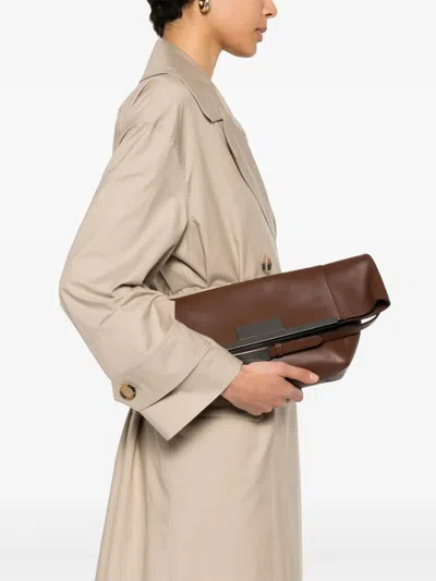 Max Mara Clutch  In Marrone In Braun