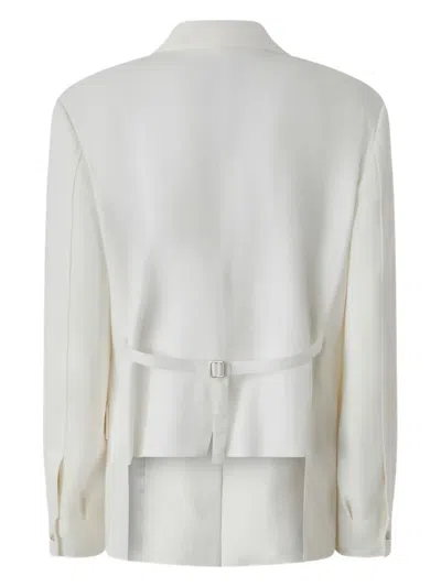 Pinko Tailored White Blazer With Single Button Closure In Weiss