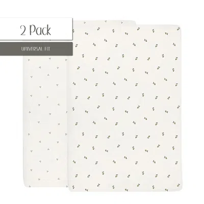 Ely's & Co. Waterproof Pack N Play Mini Portable Crib Sheet Set In Sage Berry  Cluster Dot