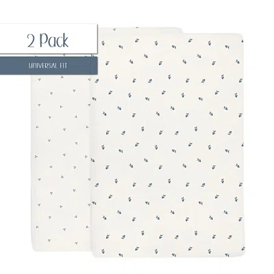 Ely's & Co. Waterproof Pack N Play Mini Portable Crib Sheet Set In Blue Berry  Cluster Dot