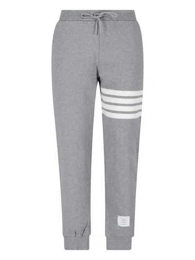 Thom Browne Jogger Trousers 4 Bar In Grey