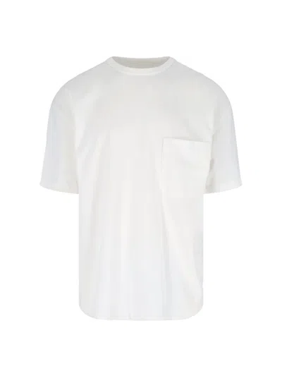 Lemaire Oversized Cotton T-shirt Chest Pocket In White