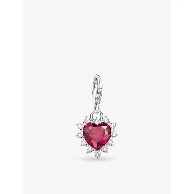 Thomas Sabo Womens Red True Romance Heart Sterling-silver, Lab-grown Ruby And Cubic Zirconia Charm In Red