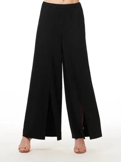 Emily Shalant Split Leg Sparkle Pants In Black In Black