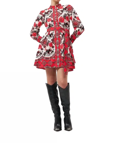 Beyond By Vera Nella Mini Dress In Atlas Crimson In Multi