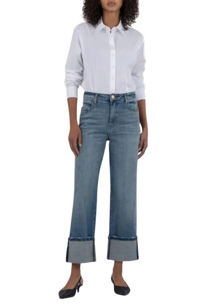 Kut From The Kloth Sienna High Rise Wide Leg In Medium Base Wash In Multi