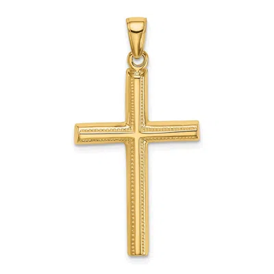 Diamond2deal 10k Yellow Gold Polished Cross Pendant In Yellow