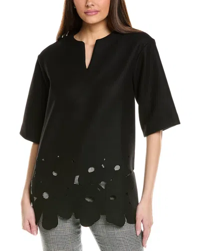 Marimekko Karmi Unikko Wool-blend Top In Black
