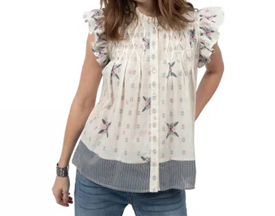 Ivy Jane Smocked Thrills Top In Ivory In Multi
