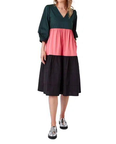 Crosby By Mollie Burch Wylie Cosmos Midi Dress In Colorblock In Multi