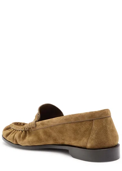 Saint Laurent Men Camel Suede Le Loafer Loafers In Brown