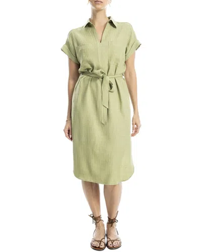 Max Studio Textured Short Sleeve Midi Shirtdress