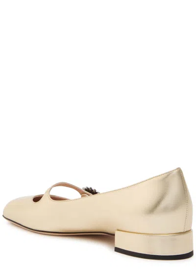 Valentino Garavani Floral Embellished Ballets Metallic Finish In Multicolor