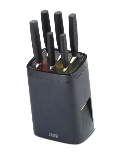 Joseph Joseph Lock Block 6pc Locking Knife Block Set In Black