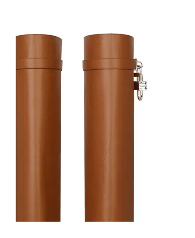 Givenchy Leather Shark Lock Knee High Boots 90 In Brown