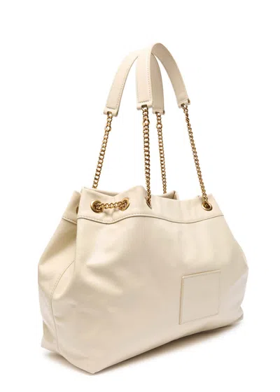 Marc Jacobs The Sack Bag White Shoulder Bag With Logo Embossed On The Front In Leather Woman In White