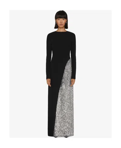 Givenchy Backless Evening Dress With Sequins Embroidered In Black