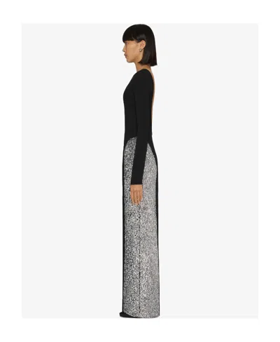 Givenchy Backless Evening Dress With Sequins Embroidered In Black