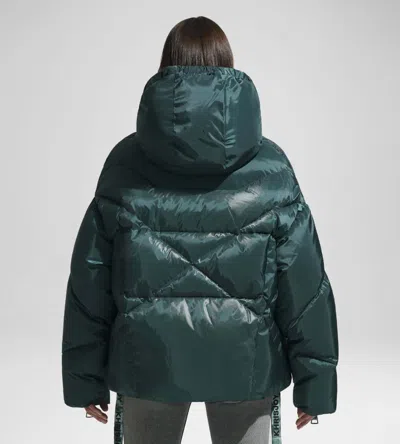 Khrisjoy Khris Iconic Shiny Puffer Jacket In Blue