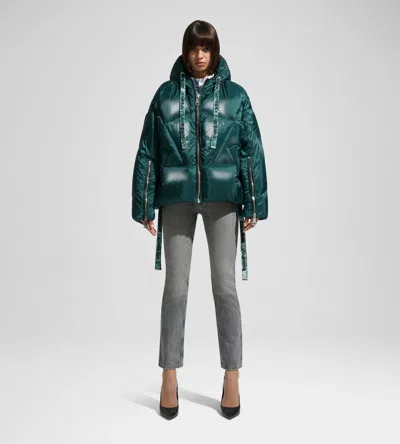 Khrisjoy Khris Iconic Shiny Puffer Jacket In Blue