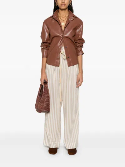 人造皮革衬衫式夹克