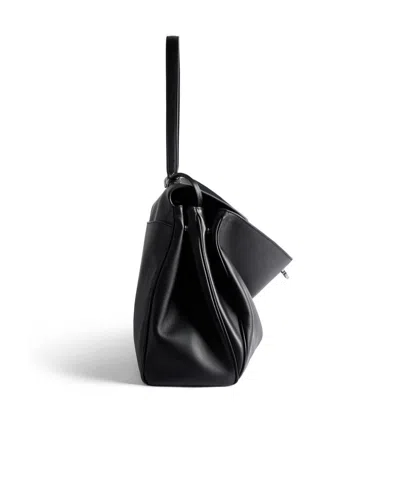 Balenciaga Large Hourglass Soft Tote Bag In Black