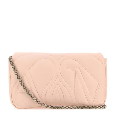 Alexander Mcqueen Pink Leather Small Seal Shoulder Bag In Neutral