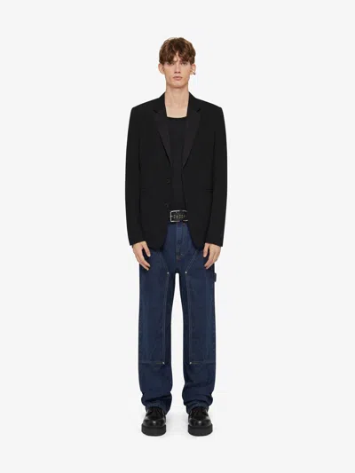 Givenchy Long-sleeved Wool Suit Jacket In Black
