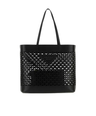 Prada Black Leather Shopping Bag