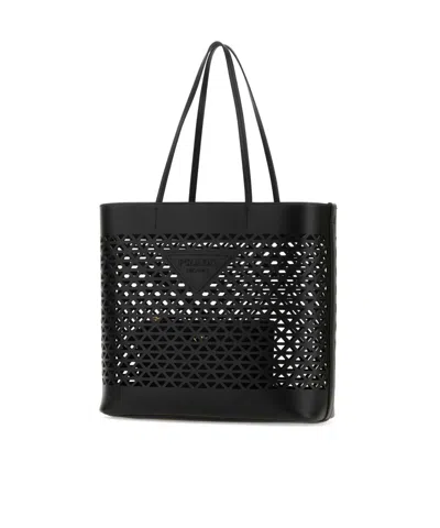 Prada Black Leather Shopping Bag
