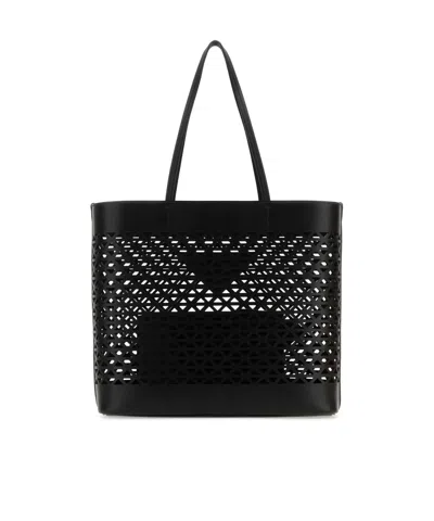Prada Black Leather Shopping Bag