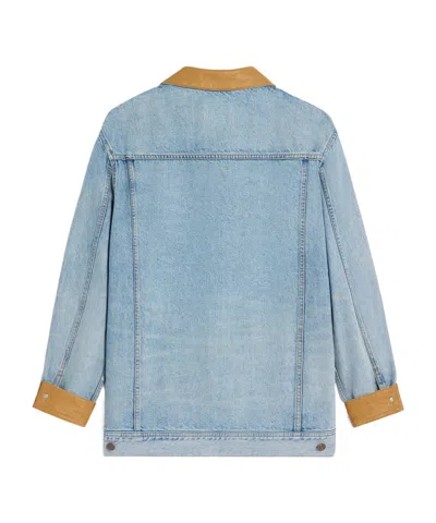 Celine Eclipse Washed Denim Jacket In Blue