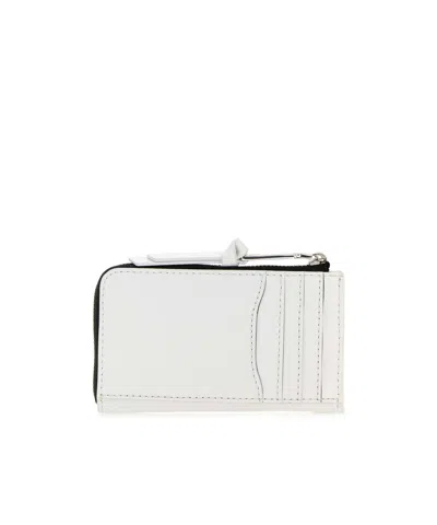 Marc Jacobs White Leather The Utility Top Zip Multi Wallet In White
